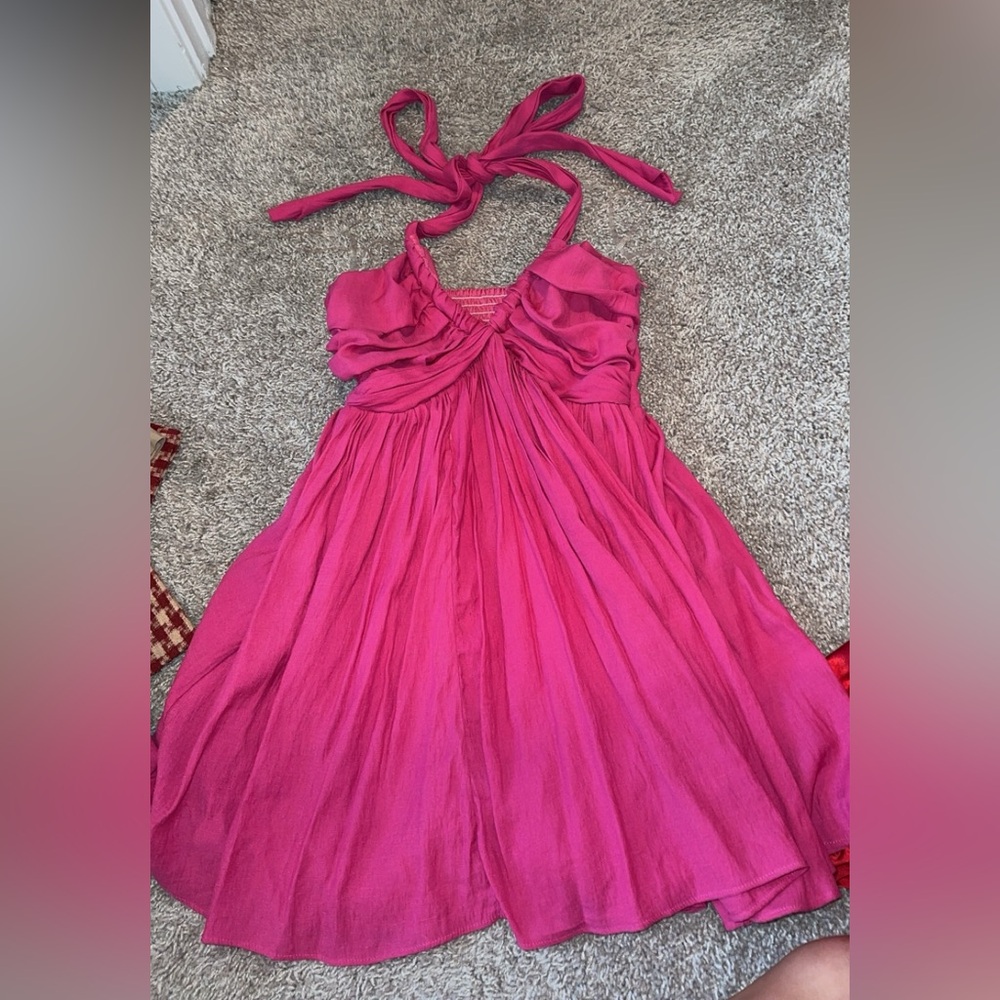 Hot Pink Halter Dress